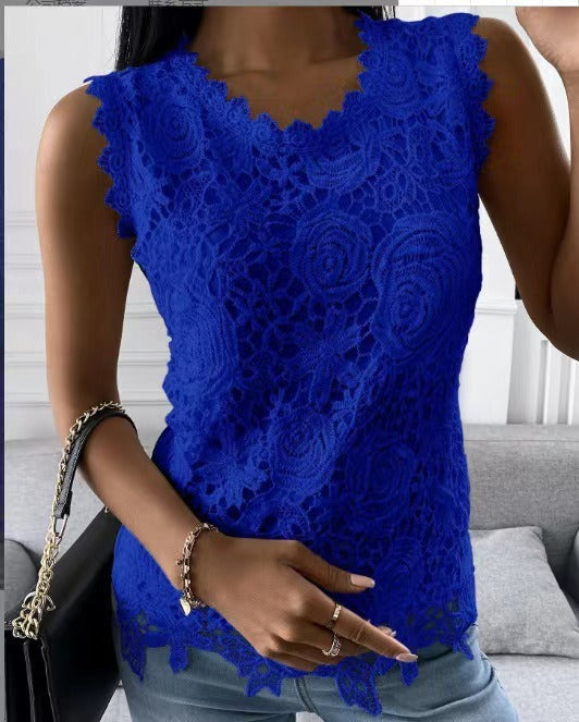 new lace vest Blue