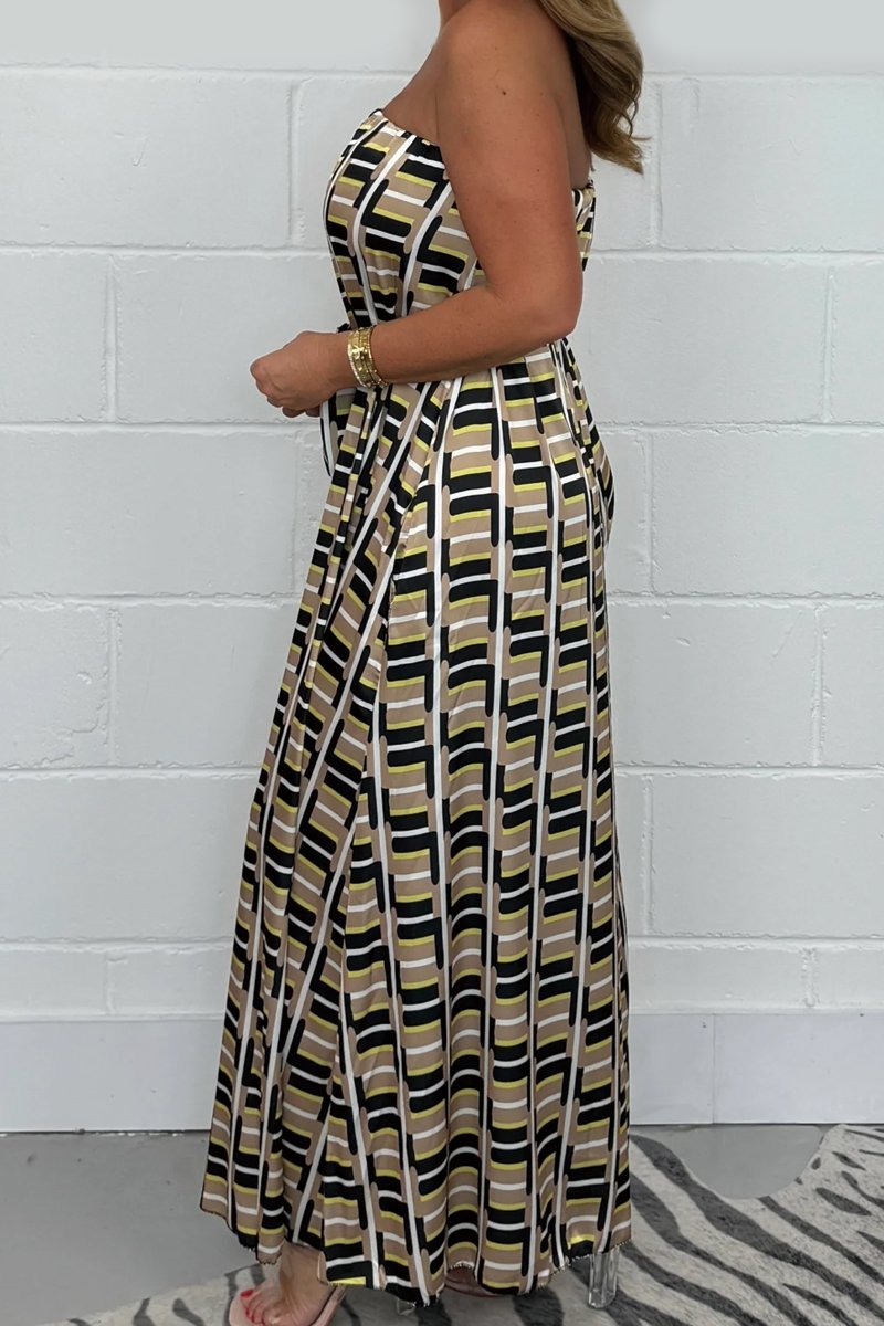 Women's Printed Belted Wide Leg Jumpsuit