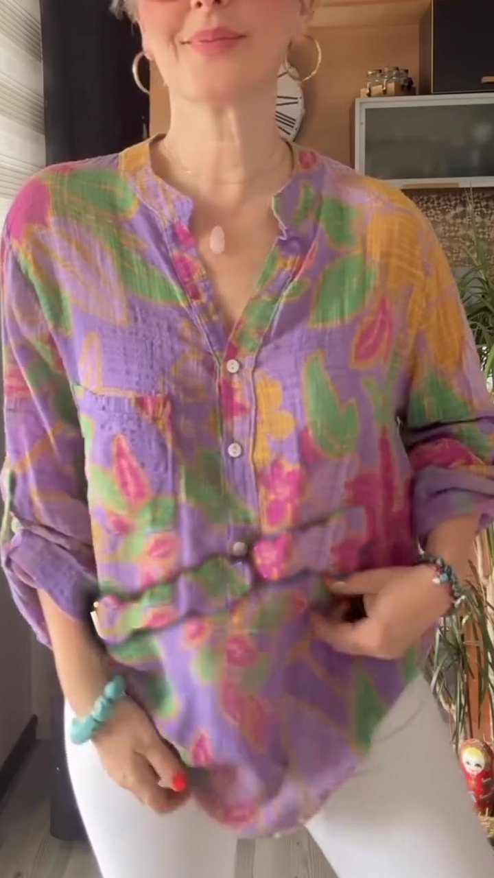 Printed Casual Shirt Purple