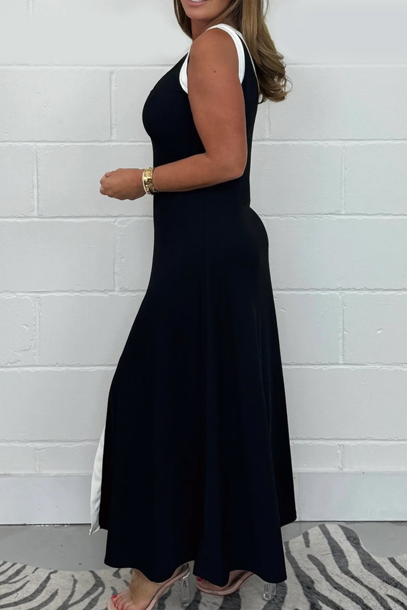 Women's Panelled Front Split Maxi Dress