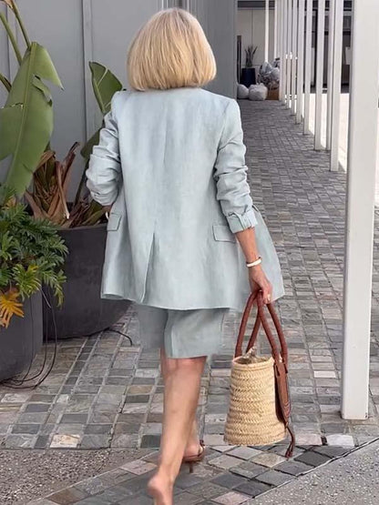 Women's Elegant Shorts and Blazer Set