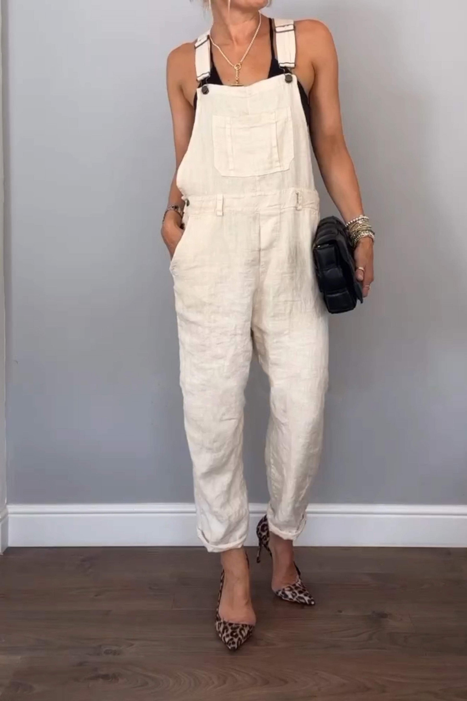 Solid Spaghetti Wide Leg Jumpsuit