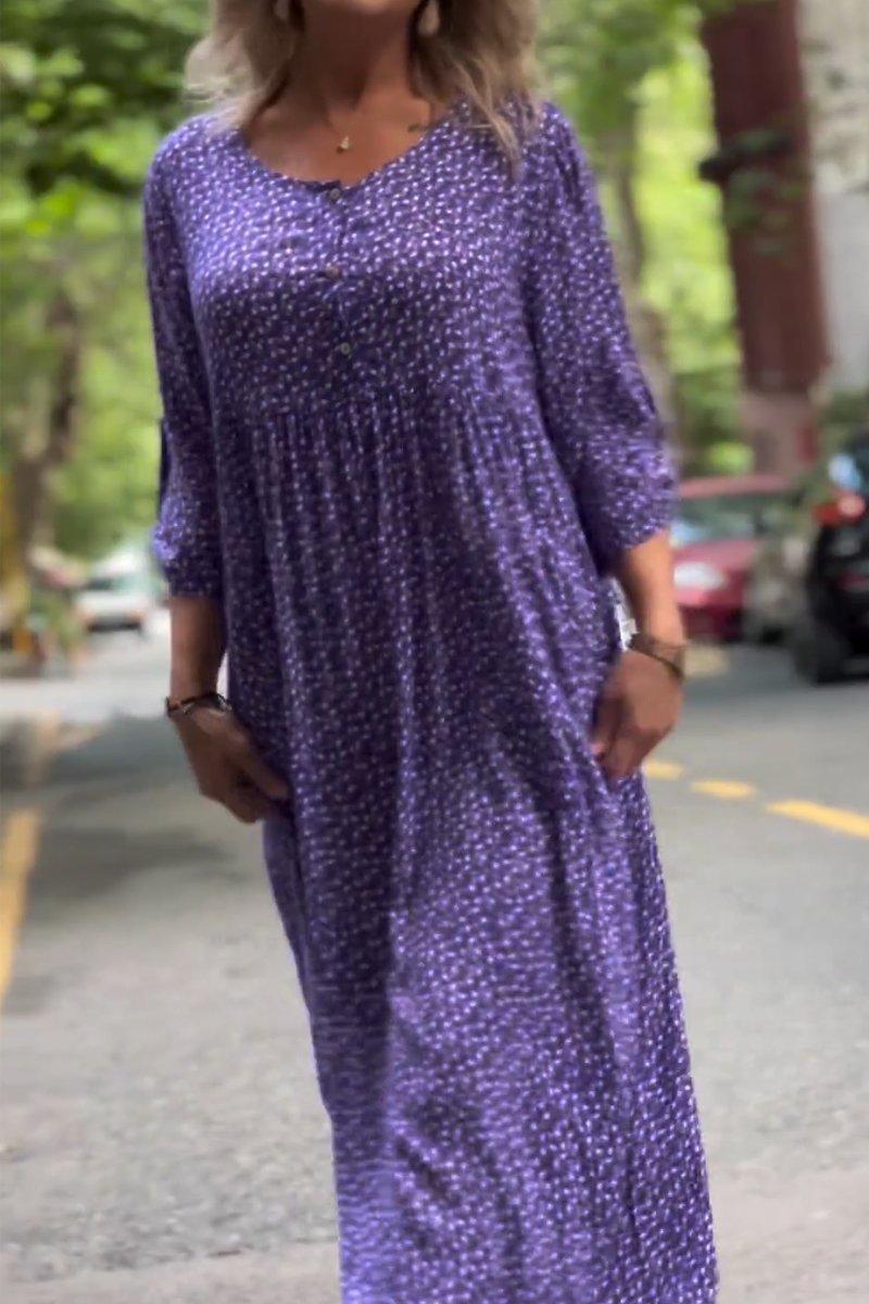 Floral loose dress purple