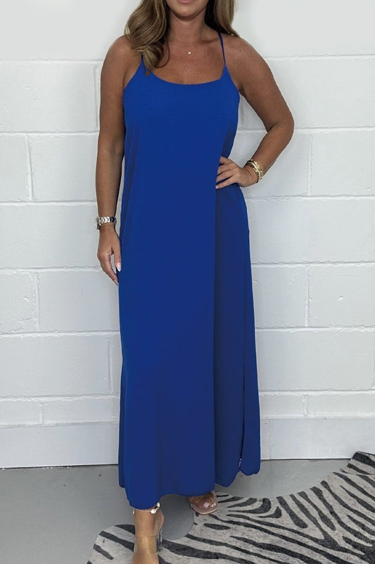 Women's Spaghetti Strap Maxi Dress Blue