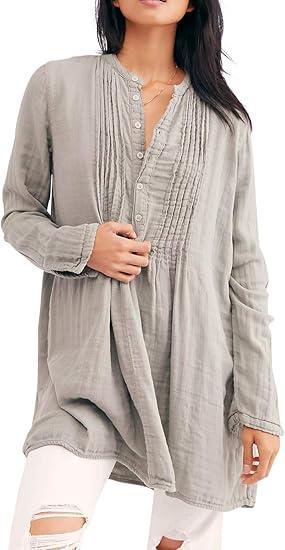 Women's V-neck Long-sleeved Casual Dress