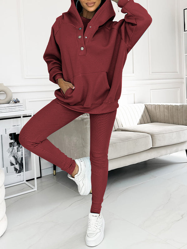 Casual and Comfortable Sweatshirt Suit sweatshirt+pants Burgundy