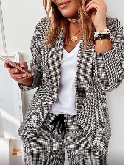 Women's Plaid Casual Suit Suit