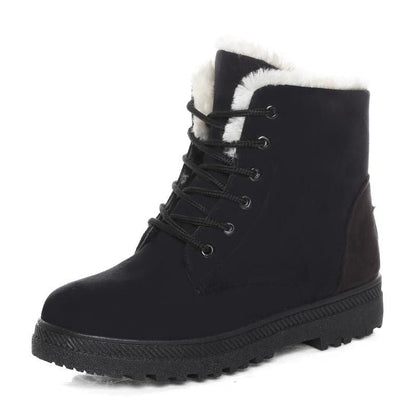 Winter Large Plush Snow Boots Black