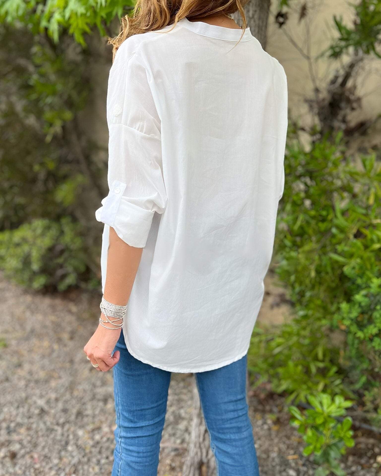 Women's Lapel Sleeve Casual Shirt