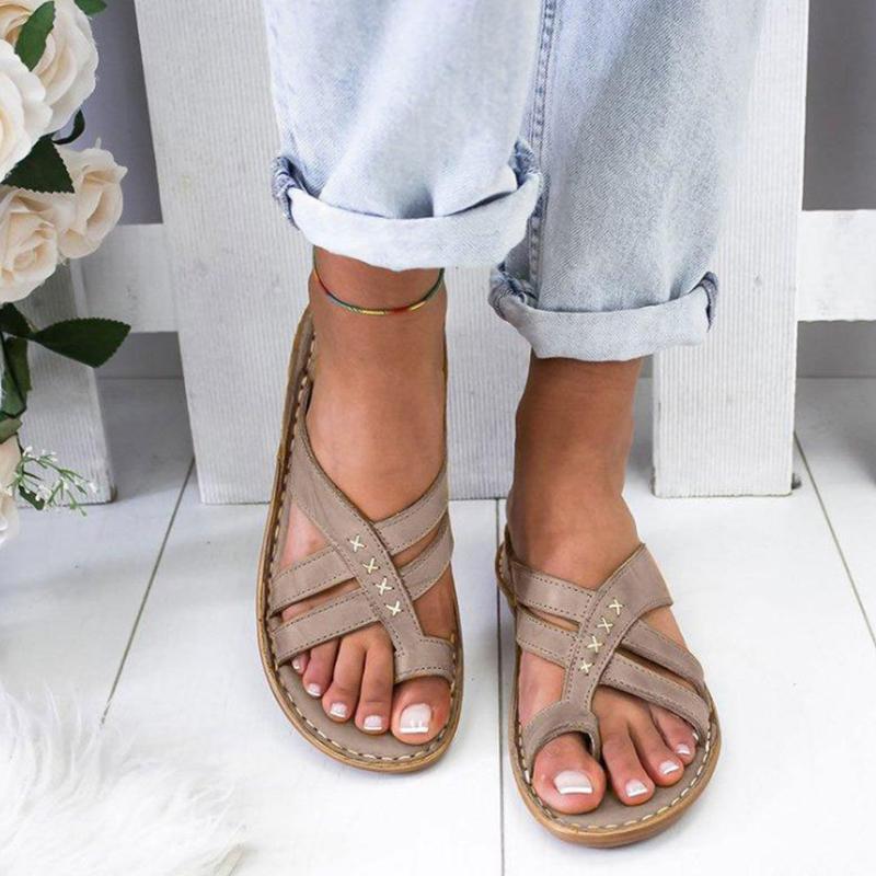 Casual Slope Heel Over Toe Sandals