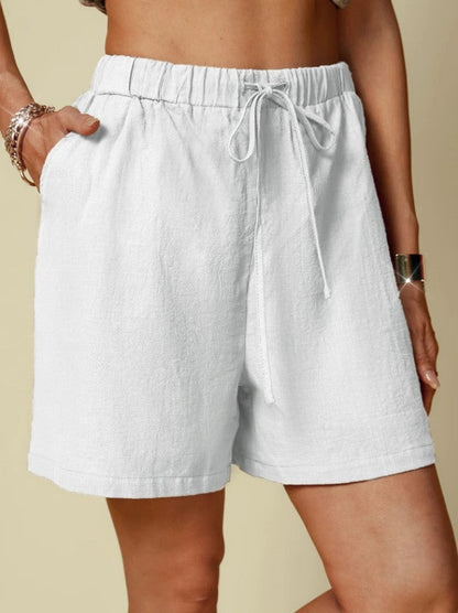 Casual Summer Cotton Loose Shorts White