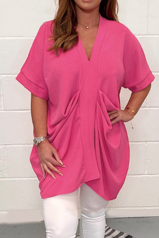 Women's V Neck Draped Top