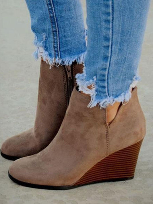 Women Daily Wedge Booties Taupe