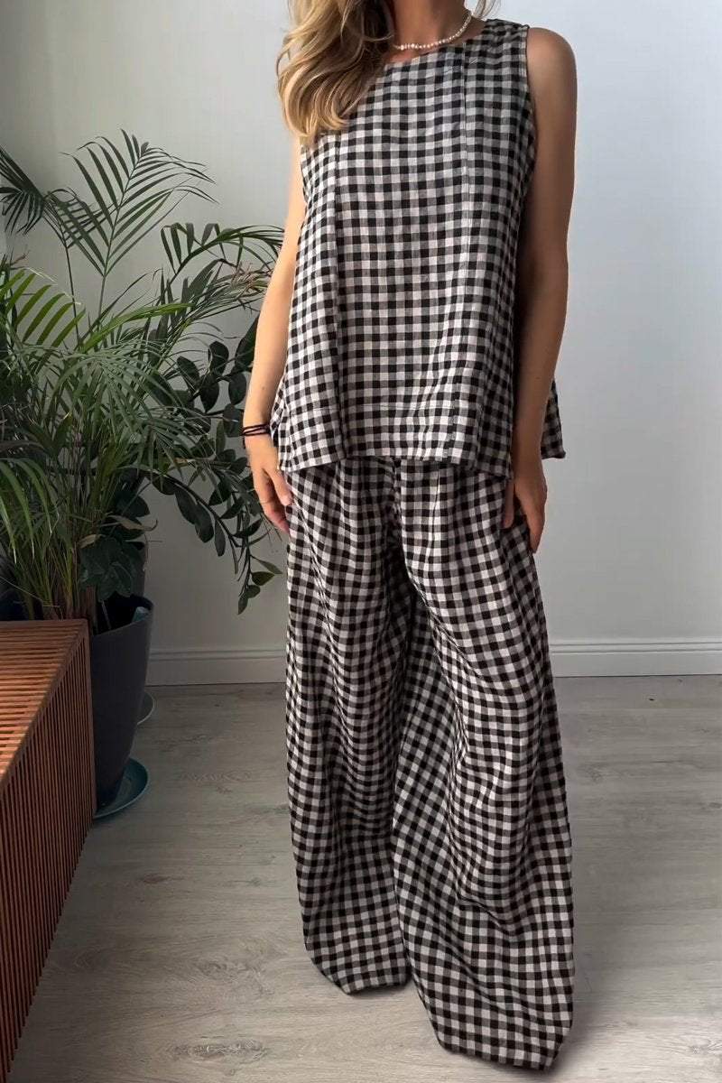 Women's casual loose small plaid suit