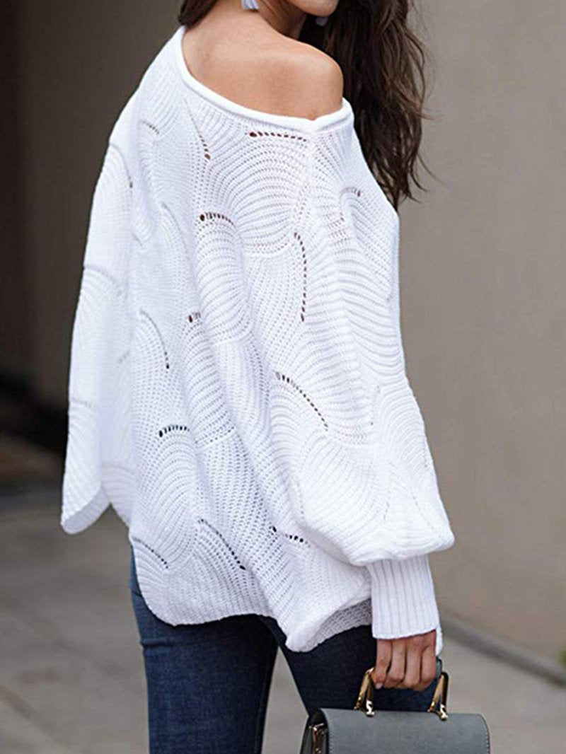 Fashion Loose Wave Bat Sleeve Sweater