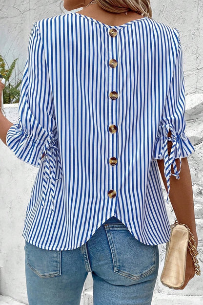 Striped button-down shirt Blue