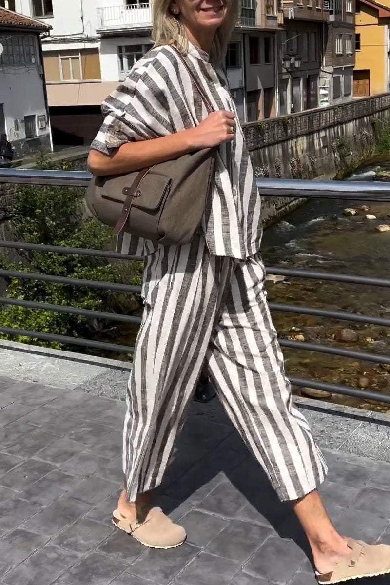 Women's casual striped suit