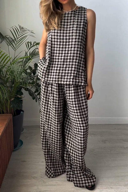 Women's casual loose small plaid suit