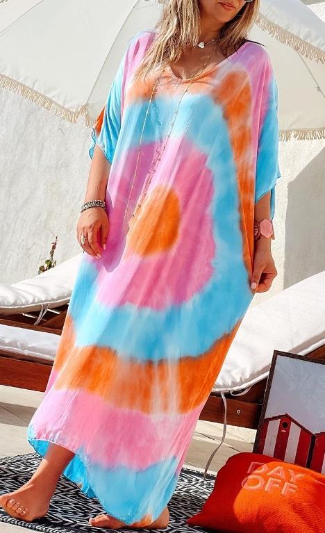 Tie Dye Loose Dress multicolor