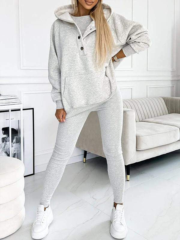 (S-5XL) Plus Size Casual and Comfortable Sweatshirt Three-piece Suit