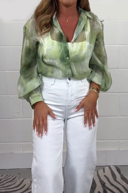 Women's Chiffon Button-Down Shirt