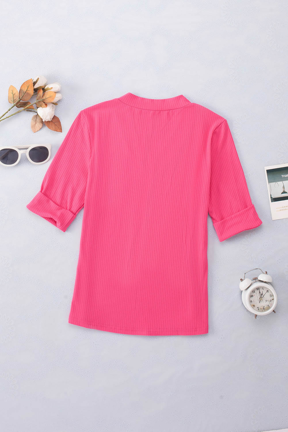 Regular Fit Plain Casual V Neck T-Shirt