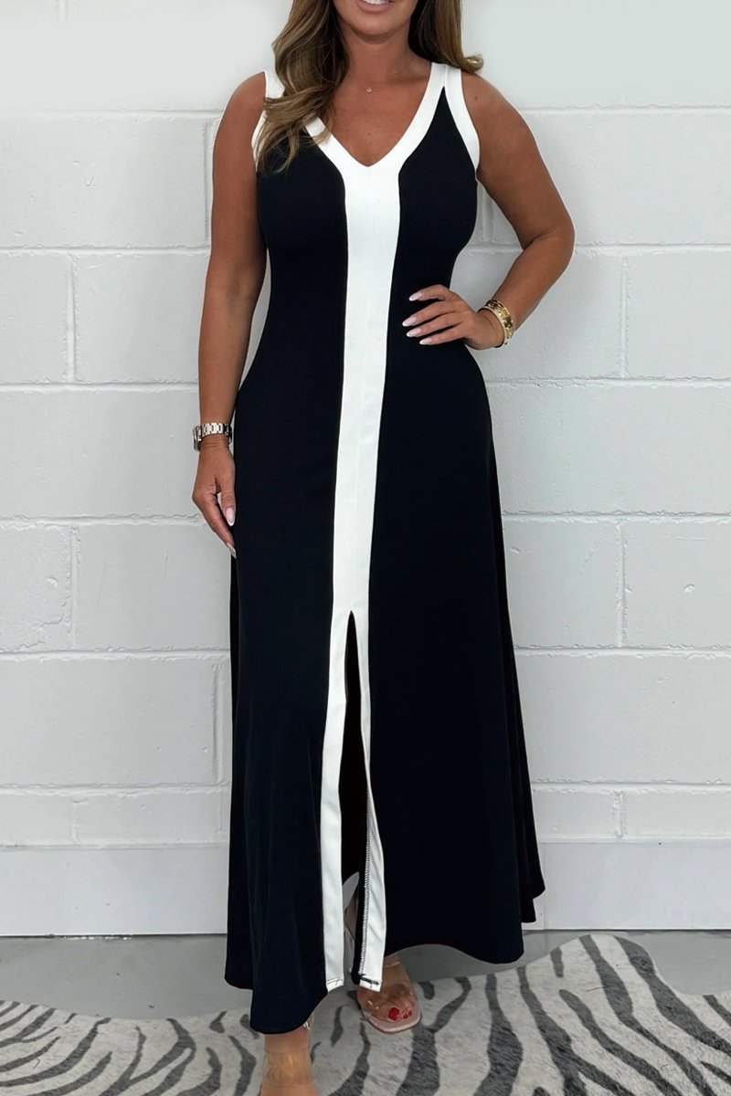 Women's Panelled Front Split Maxi Dress