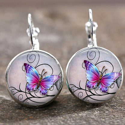 Butterfly Synthetic Cute Drop Earrings SilverButterfl onesize