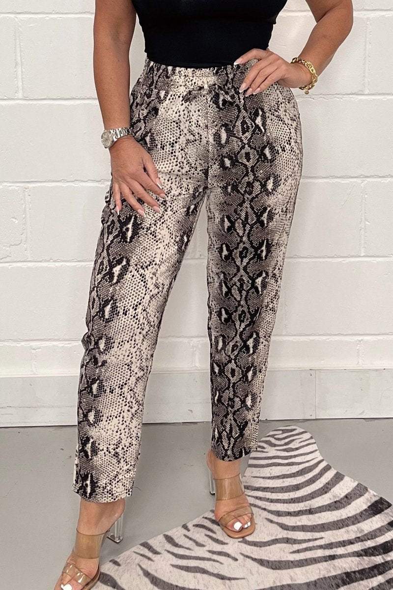 Animal print trousers Grey Snake