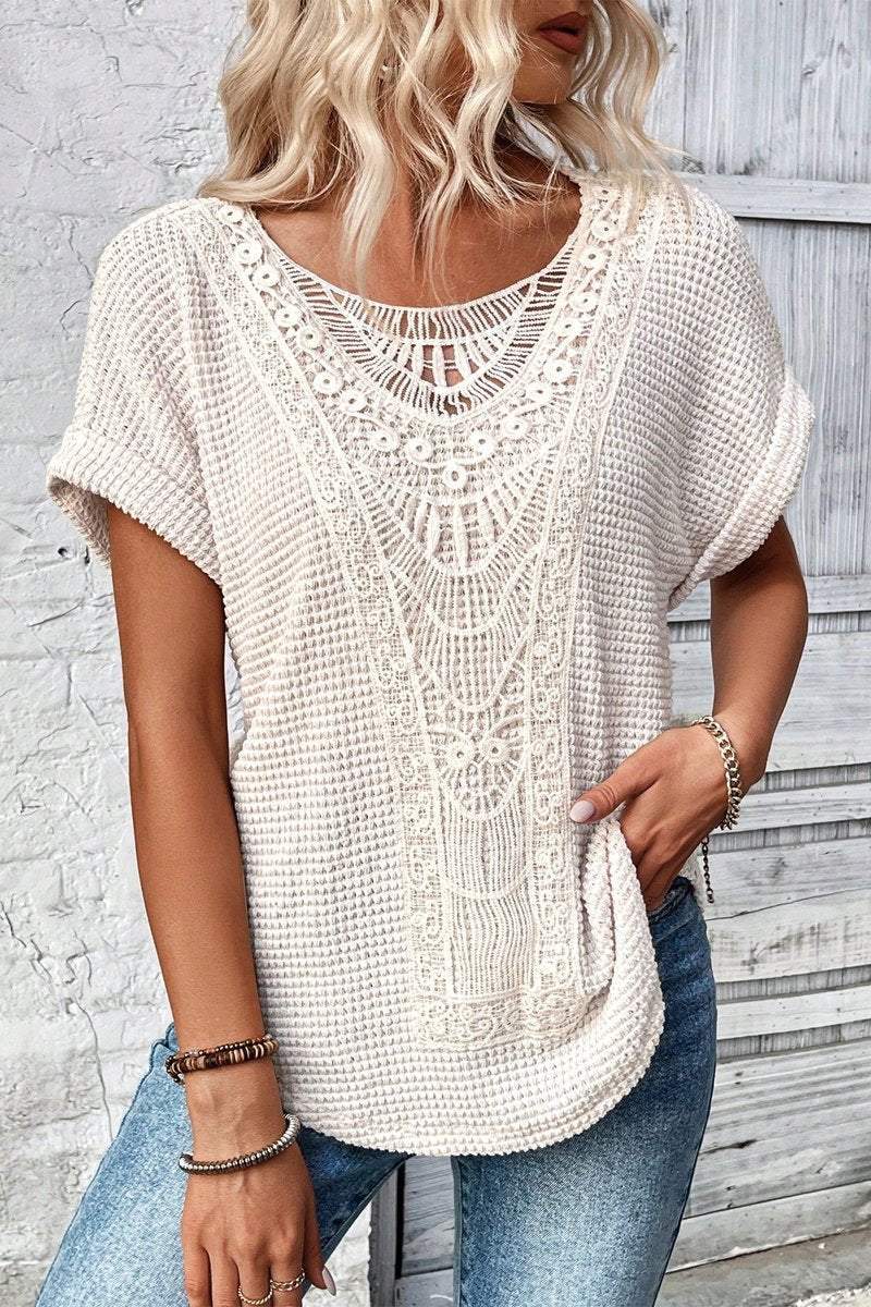 Waffle knit top