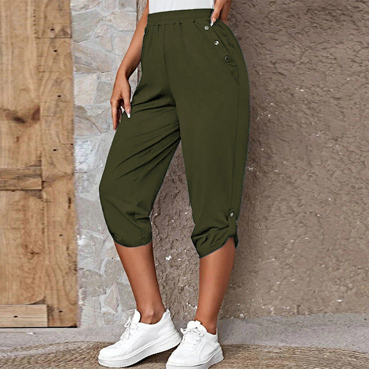 Fashion Casual Seven-point Elastic Pants