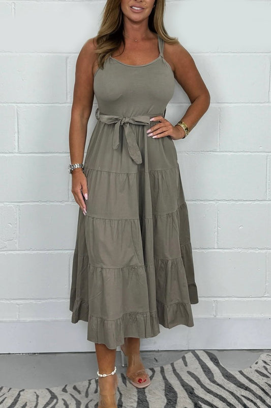 Women's Knot strap t-shirt maxi dress