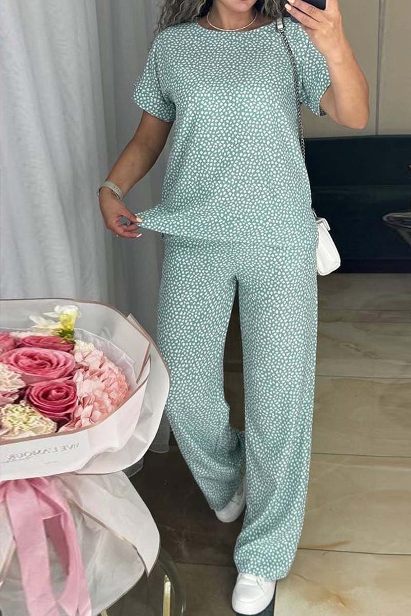 Women's casual polka dot sports suit