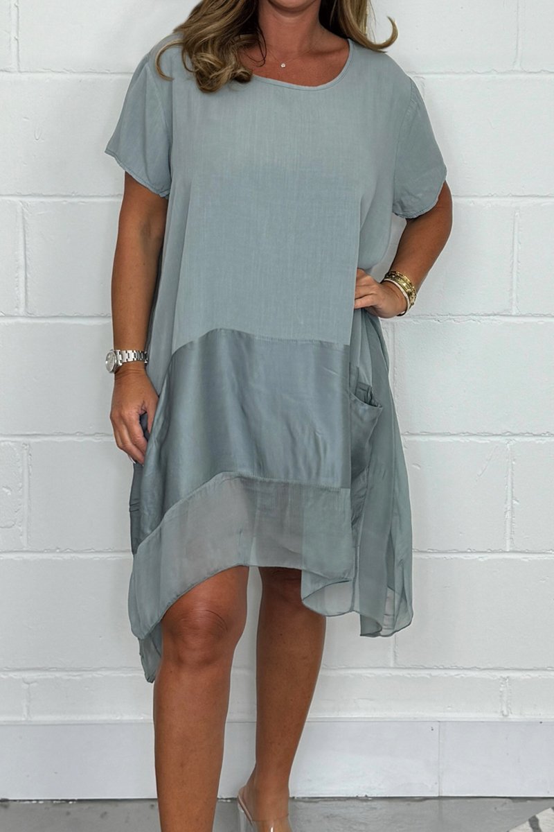 Women's Silk Trim Tunic Dress