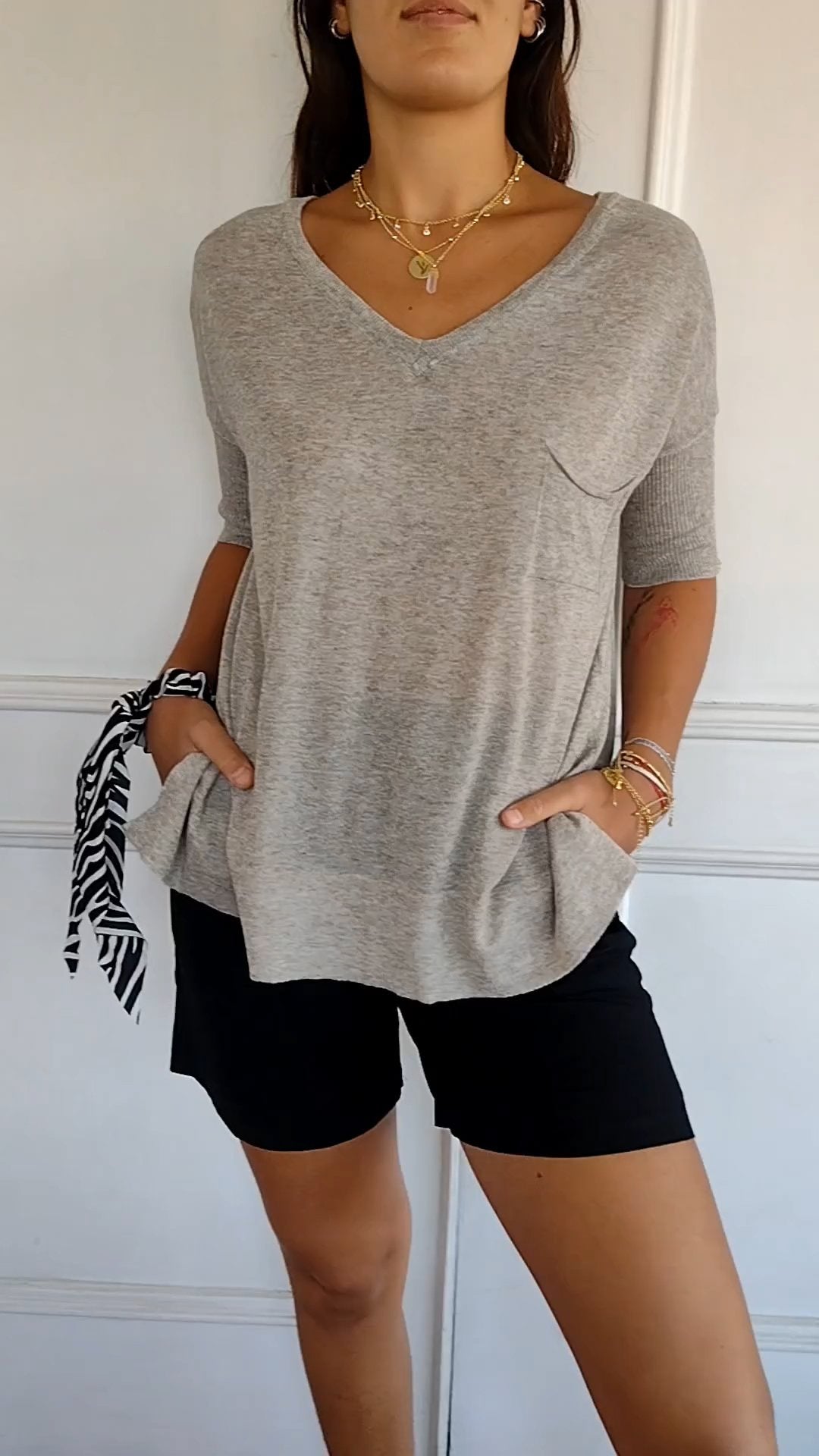 V-neck Short-sleeved Comfortable Top