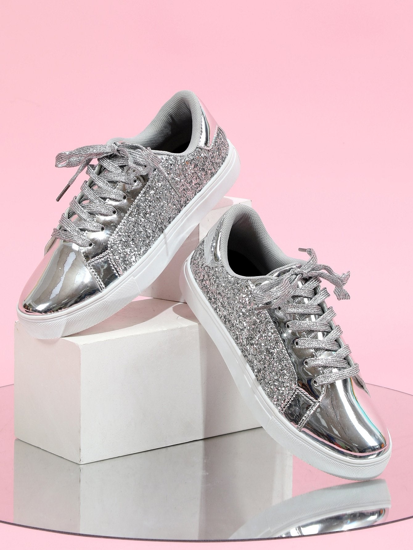 Women's Casual Glitter Walking Skate Shoes