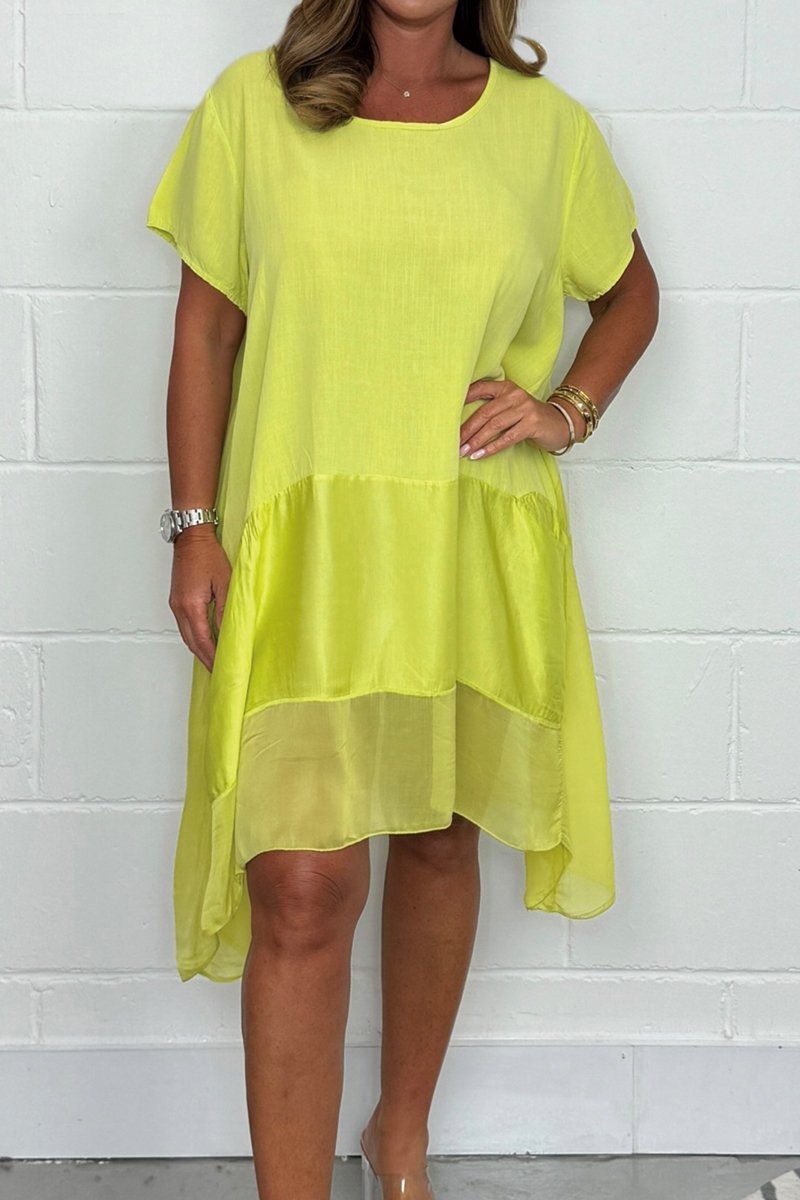 Women's Silk Trim Tunic Dress