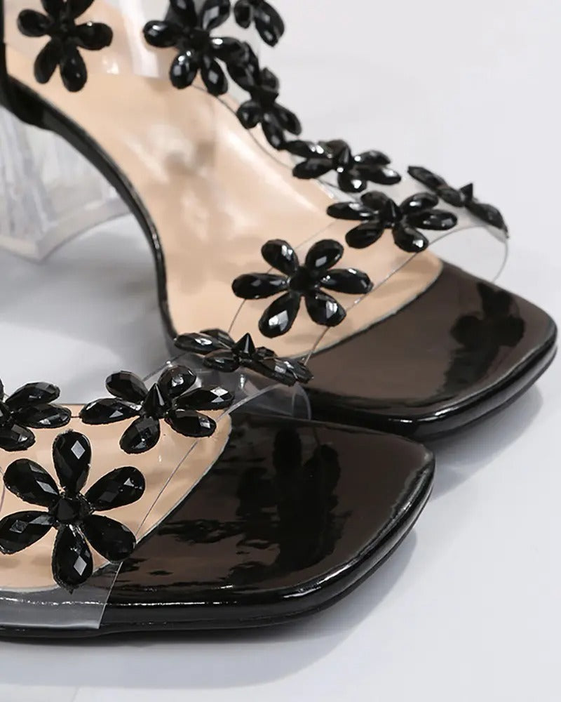 women's summer strappy sandals rhinestone high heels