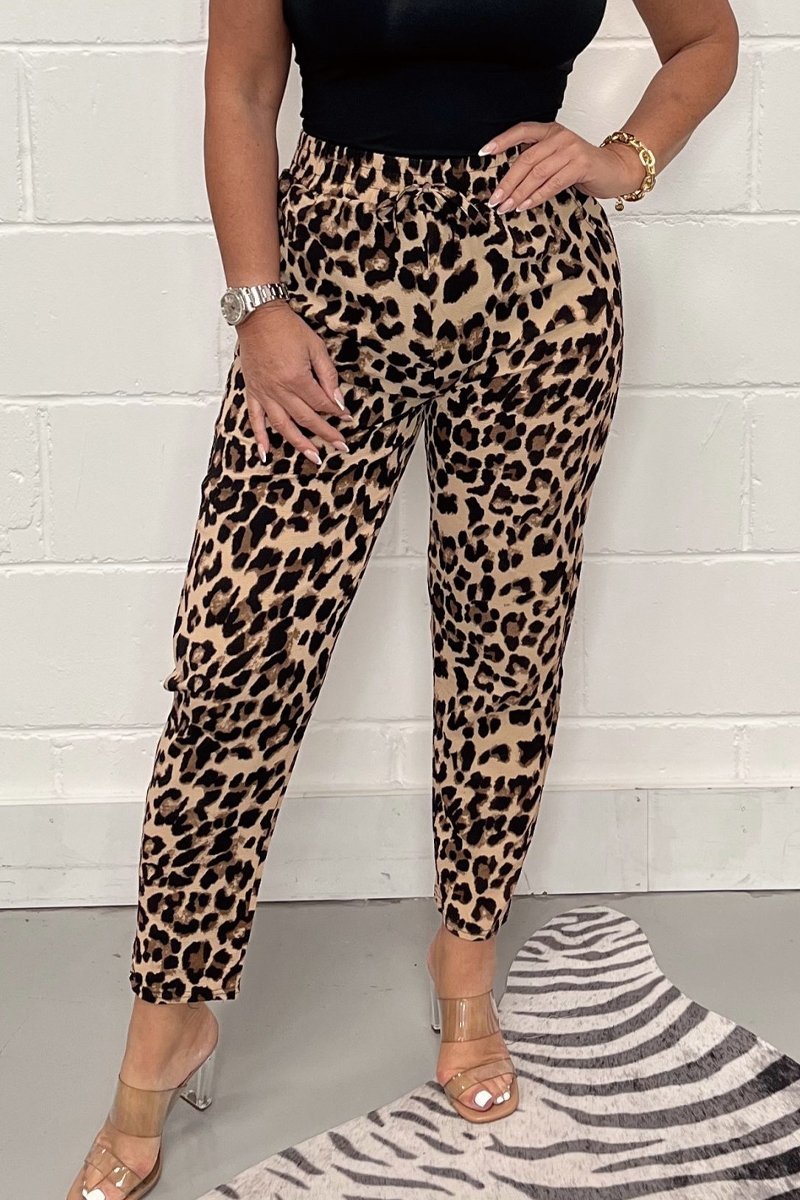 Animal print trousers Brown Leopard