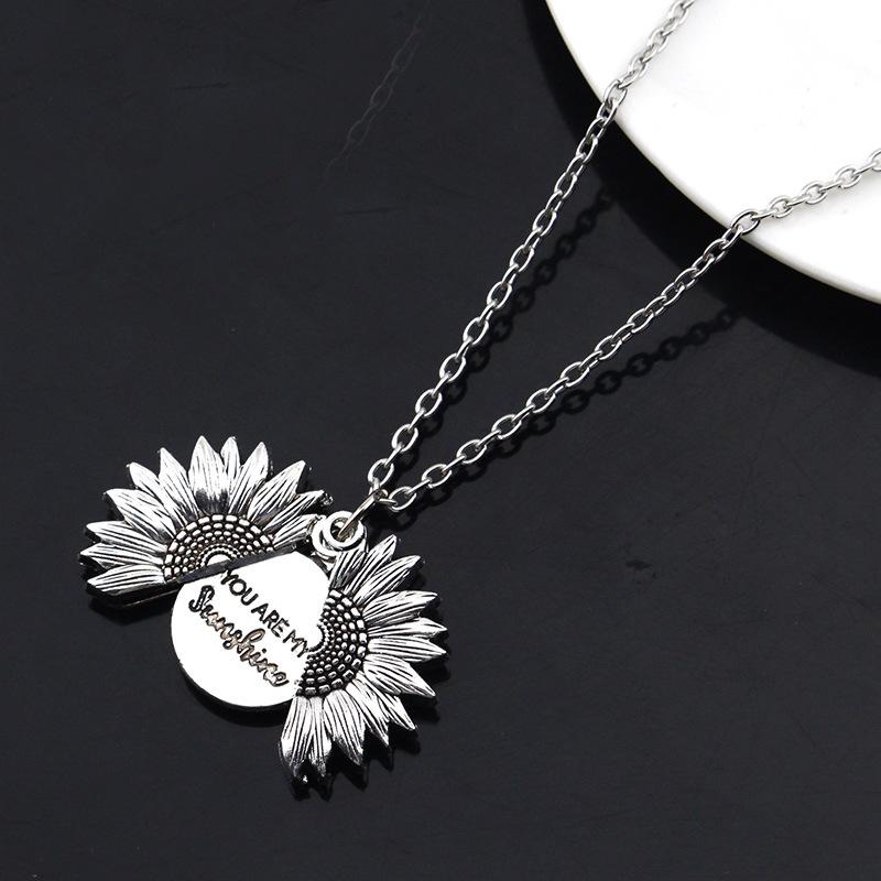 Sunflower Alloy Floral Collarbone Chain N955 Silver