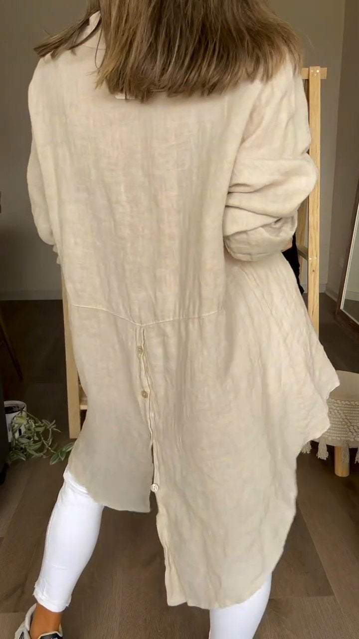 Casual Cotton and Linen Long Top