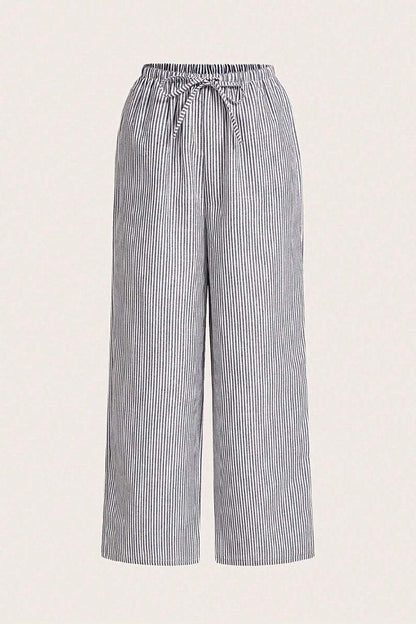 Casual striped trousers Black