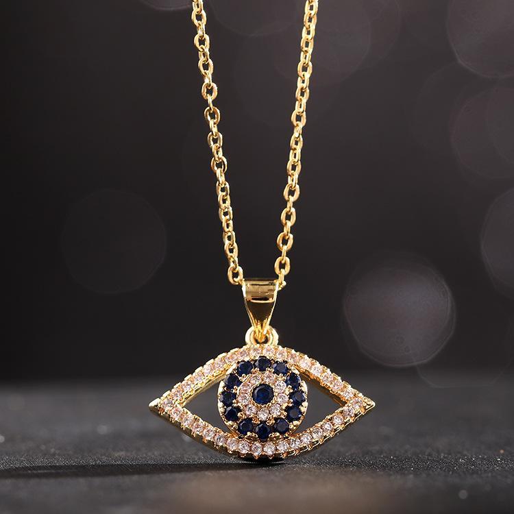 Colored Zircon Devil's Eye Necklace Color 1 one-size