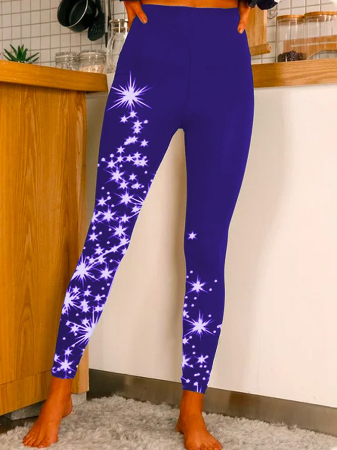 Plus size Christmas Skinny Leggings Leggings Purple