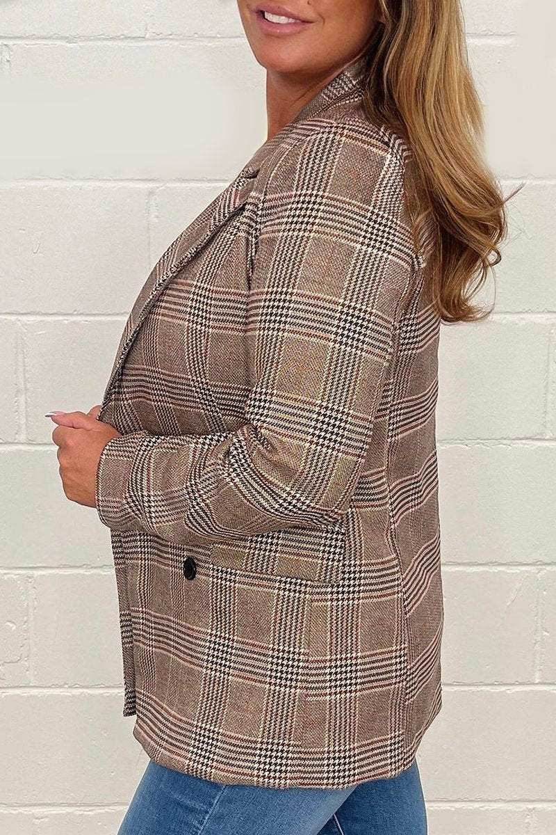 Women's Gorgeous Brown Plaid Blazer