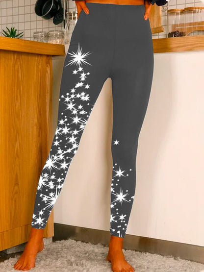 Plus size Christmas Skinny Leggings Leggings Grey