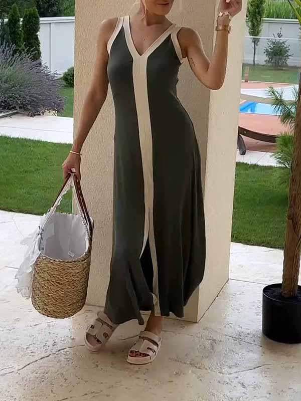 Women's V-neck Slim Sleeveless Dress