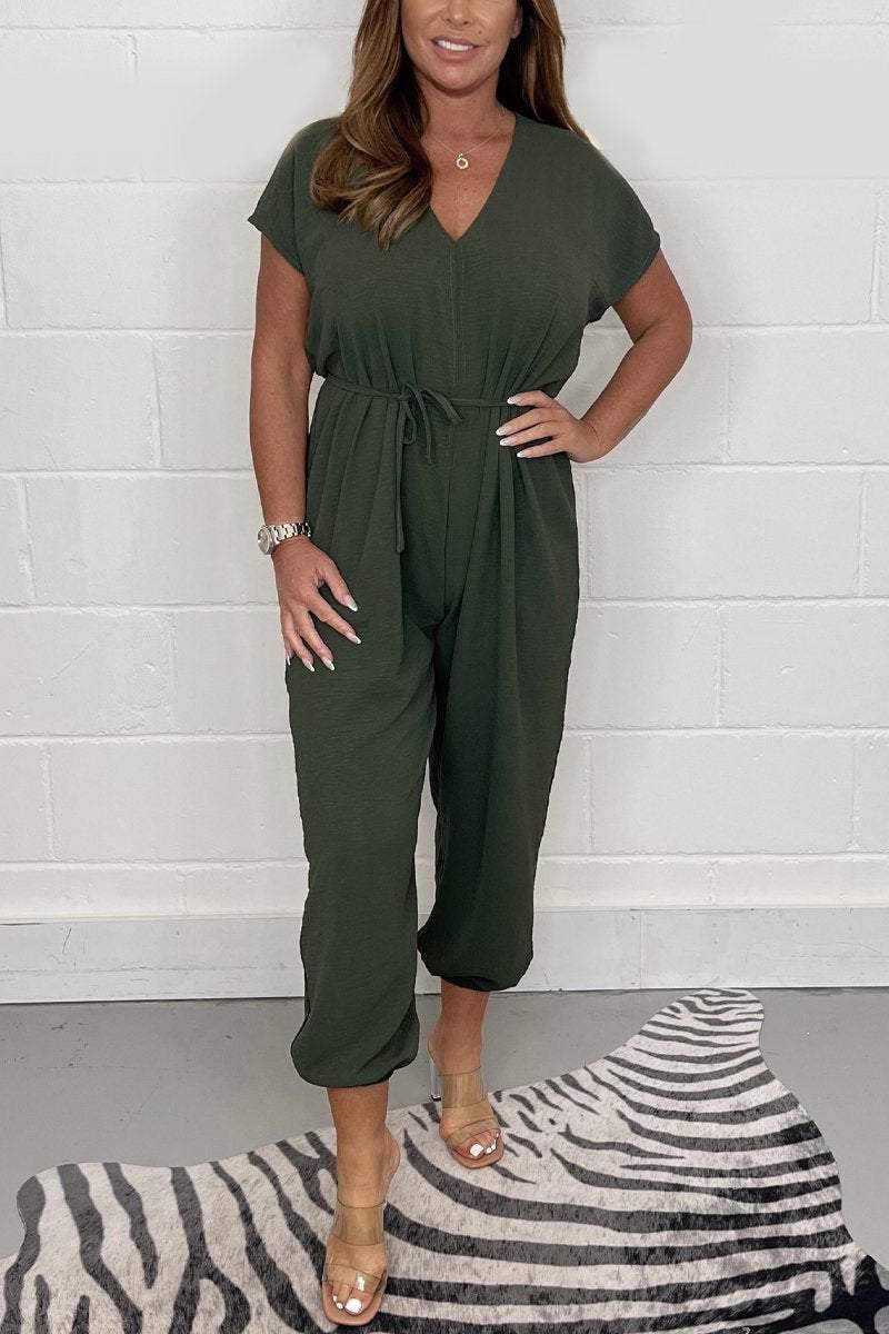 Tie Waist Jumpsuit Army green