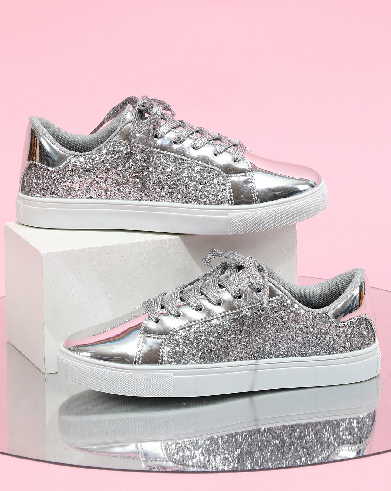 Women's Casual Glitter Walking Skate Shoes