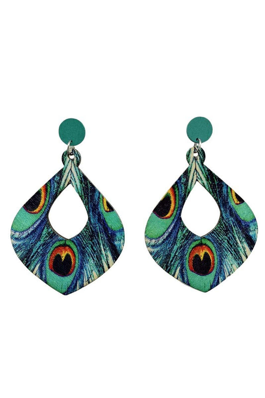 Bohemian earrings fashionable ethnic style retro temperament earrings Malachite green One Size